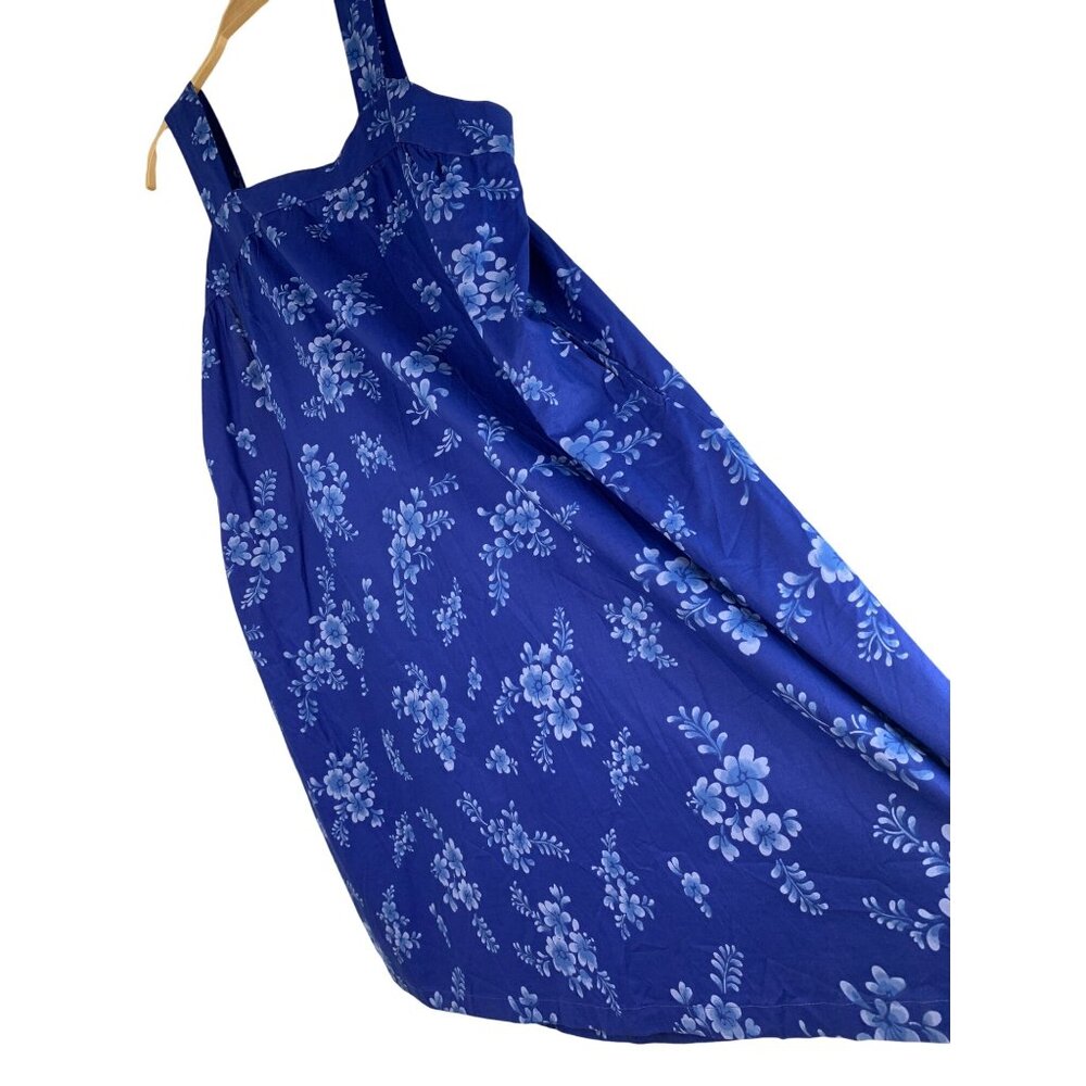 Dreams & Co Floral Blue Tank Style Lounge Home Dress 3X RZ10412 New Cotton